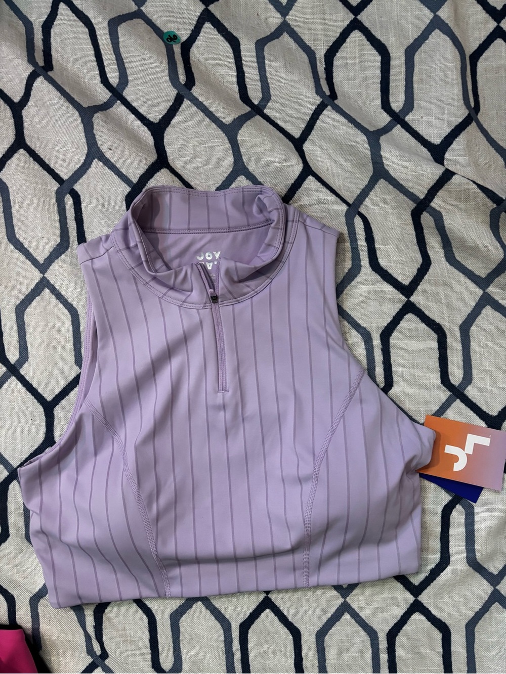 NWT JoyLab Women's High Neck Long Line lavender Bra - Size XL